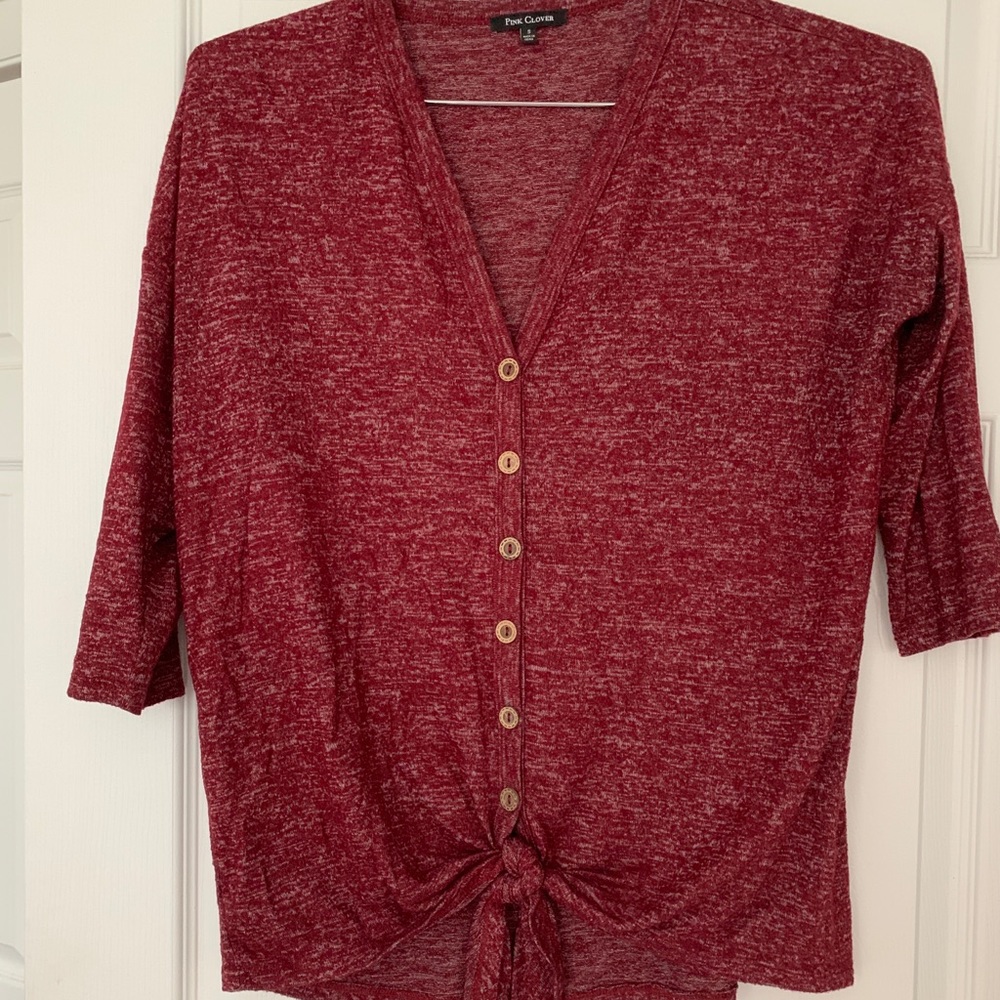 Pink Clover 3/4 Sleeve Tie Top. Size Small. Never worn.
